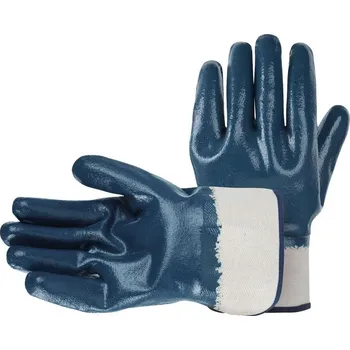 Pracovní rukavice NITROL pracovní rukavice nitrilové, zesílené, s manžetou, silné, 12 párů