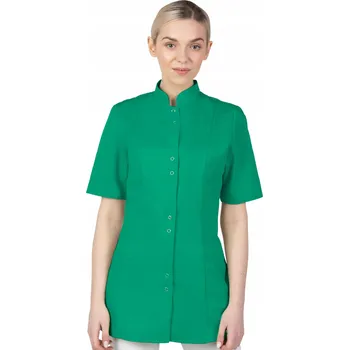 Zdravotnický oděv 42 DÁMSKÝ ZDRAVOTNICKÝ PLÁŠŤ NA ZIP SE STOJÁČKEM KOSMETICKÝ HALENA 141S