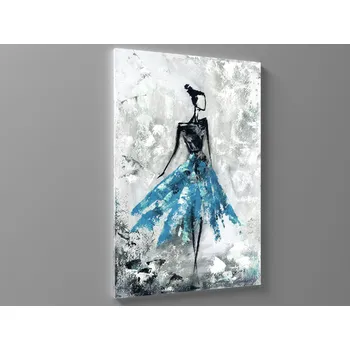 Obraz Obraz olejomalba baletka - modrá Rozměr: 60 x 90 cm