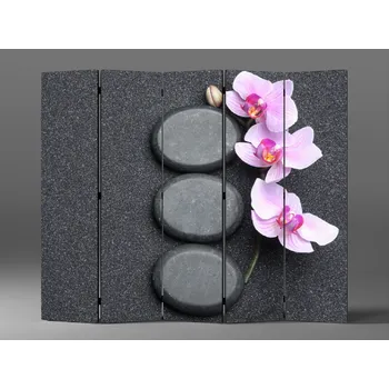 Paraván Paraván zen kameny a orchidej Rozměr: 225 x 180 cm
