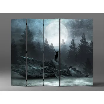 Paraván Paraván jelen v temném lese Rozměr: 225 x 180 cm