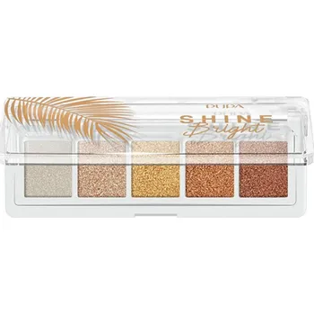 Oční stíny Pupa Shine Bright Eye Palette - Paletka očních stínů 4 g - 002 Sunset Gold