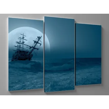Obraz Obraz pirátská loď při úplňku Rozměr: 90 x 60 cm