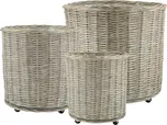 Chic Antique Proutěný obal na květináč na kolečkách French M
