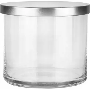 Sklenice Sklenice nádoba na svíčku 660 ml s víčkem, průhledná