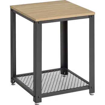 Konferenční stolek Textilomanie Taylor 45 x 55 cm dub sonoma/černý kov