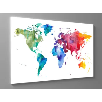 Obraz Obraz mapa vodové barvy Rozměr: 60 x 40 cm