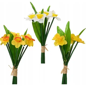 umělá květina Umělé květy NARCIS NARCISY kytice žluté bílé dekorace JARO 25cm
