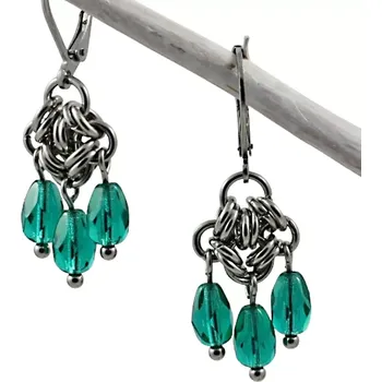 Náušnice Dámské náušnice smaragdově zelené