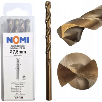 Vrták Vrták do kobaltu a kovu NOMI 7,5 mm HRC pro ocel, plasty a hliník