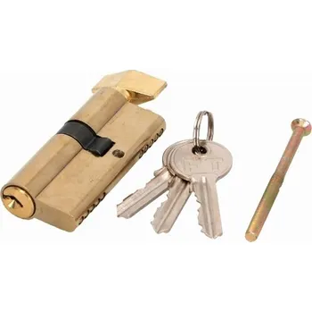 Vložka do dveří Vložka do zámku EGA mosazná s knoflíkem 30G/40, 3 klíče