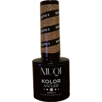 Lak na nehty NIUQI hybridní lak na nehty třpytky zlato 5