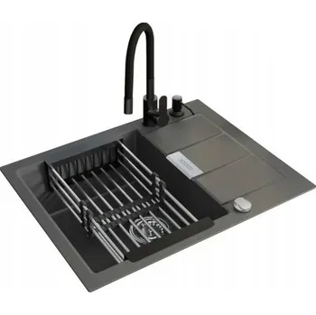 Granitový dřez Jednokomorový dřez Franke Sirius, křemen černý