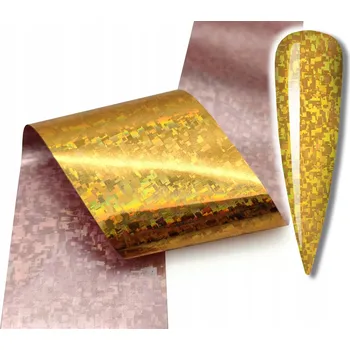 FÓLIE na nehty 100cm x 4cm ZLATÁ HOLO