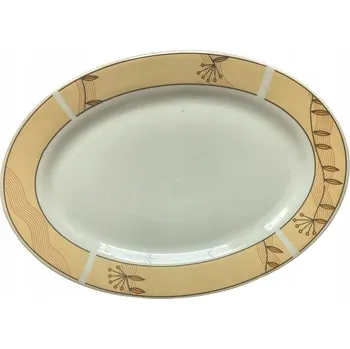 Talíř PORCELÁNOVÁ MÍSA BÍLÁ OVÁLNÁ S KVĚTINOVÝM VZOREM MALÁ 30,5 CM KOKO