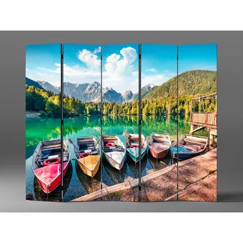 Paraván Paraván výletní lodě na jezeře Rozměr: 225 x 180 cm
