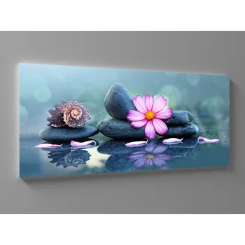 Obraz Obraz wellness kameny a květ Rozměr: 60 x 25 cm