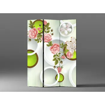 Paraván 3D paraván květy růže Rozměr: 135 x 180 cm