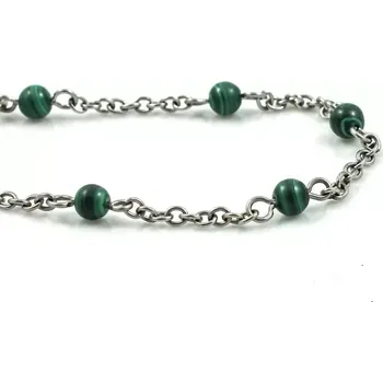 Náramek Náramek Řetízkový s malachitem