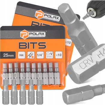 Bit 25x BIT ŠROUBOVÁKU H4 25 mm Magnetický hrot 1/4 KRÁTKÝ ODOLNÝ HEX Bit