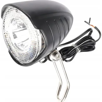 Cyklosvítilna Přední světlo na kolo Manseri černé, LED, pro dynamo v náboji, 2 režimy
