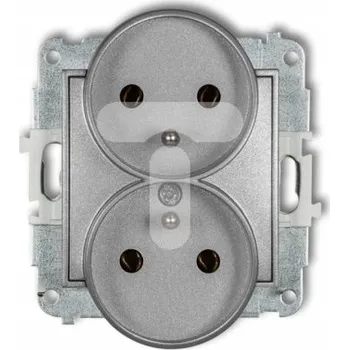 Elektrická zásuvka Stříbrná nástěnná Elektrická Zásuvka Karlik