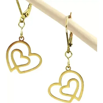 Náušnice Náušnice Srdce dvojitá ve zlaté