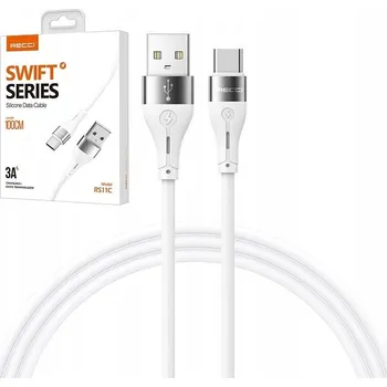 Datový kabel Kabel Recci USB - USB typ C 1 m černý