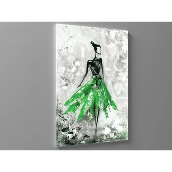 Obraz Obraz olejomalba baletka - zelená Rozměr: 40 x 60 cm