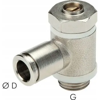 Ventil Škrticí zpětný ventil 10 - 3/8 mosaz poniklovaná