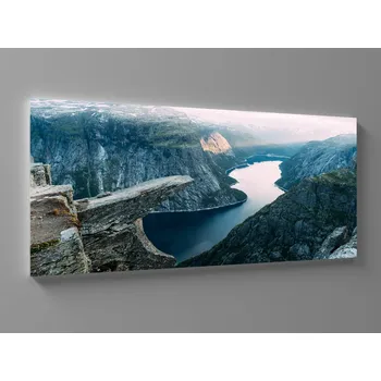 Obraz XXL obraz trolltunga nad jezerem ringedalsvatnet Rozměr: 200 x 100 cm