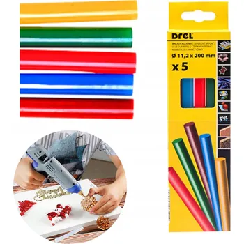 Příslušenství k lepící pistoli Lepicí tyčinky 'Drel GKS-71200' 11 x 200 mm - mix barev (5 ks)
