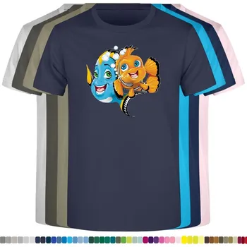 Dívčí tričko detske-levne-bavlnene-tricko-potisk-Dory-Nemo Barva: Navy - tmavě modrá, velikost: 140