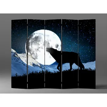 Paraván Paraván vlk vyjící na měsíc Rozměr: 225 x 180 cm
