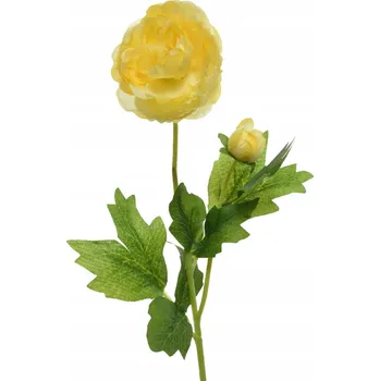 umělá květina Umělá větvička KAMELIA ŽLUTÁ, jednoduchá na aranžování, ozdoba 57 cm