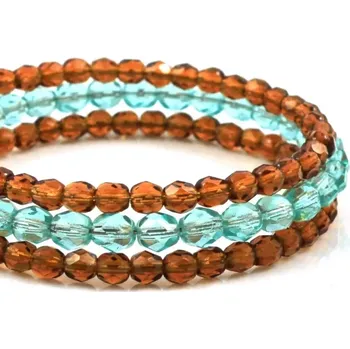 Náramek Náramek Broušenka rezavotyrkysová