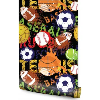 Fototapeta Dětská tapeta Nápisy SPORT Barevné míče Dekorace