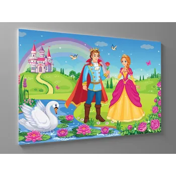 Obraz Obrázek pro děti princ a princezna Rozměr: 90 x 60 cm