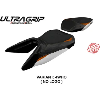 Moto sedlo TPZ Italia potah sedla KTM 125 Duke (17-24) Mirje ultragrip model potah sedla: bez loga 4WHO (white-orange)
