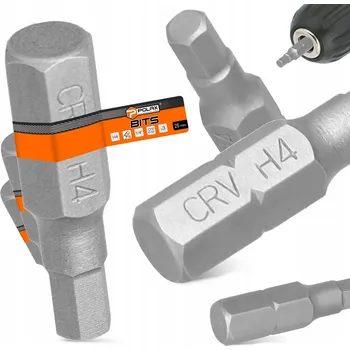Bit 3x BIT ŠROUBOVÁKU H4 25 mm Magnetický hrot 1/4 KRÁTKÝ ODOLNÝ HEX