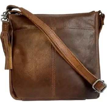 Kabelka Justified dámská kožená crossbody kabelka tmavě hnědá 12.131701 brown