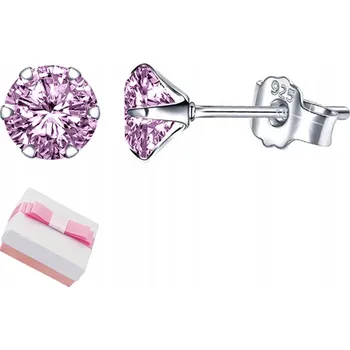 Náušnice STŘÍBRNÉ náušnice 925 pro DÍVKU puzetky růžové