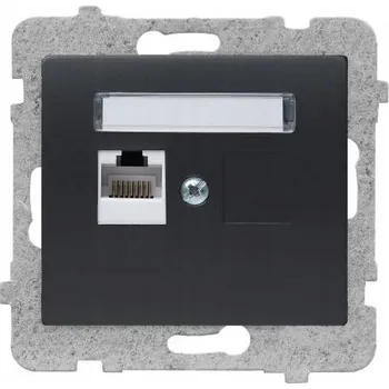 Elektrická zásuvka Internetová zásuvka nástěnná Polmark černá