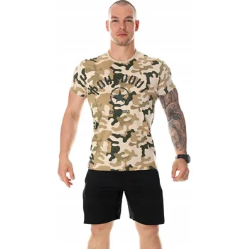 Pánské oblečení Tričko FORCE maskáčové pískové S