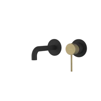 Vodovodní baterie ULTRASAN podomítková dvouprvková umyvadlová baterie, hubice 15cm, černá mat/zlato mat + slevový kód, + prodloužená záruka