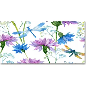 Obraz Kuchyňský panel Květiny a vážky 140x70 cm + LEPIDLO