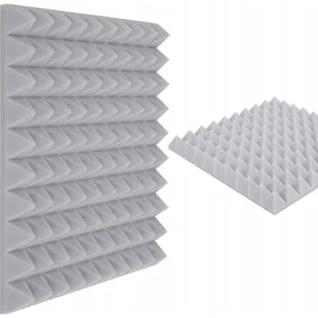 akustická pěna Akustický panel Bitmat pyramida světle šedá 50x50x5 cm