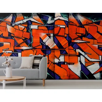 Tapeta Tapeta oranžové graffiti