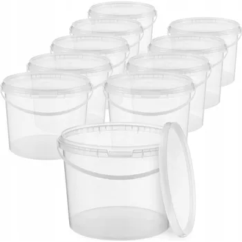 kbelík 10x Plastový kbelík s víkem 3 Litry - POTRAVINÁŘSKÝ!