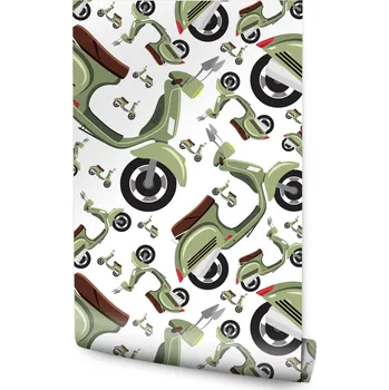 Fototapeta Tapeta pro děti Barevné skútry VINTAGE Motorky